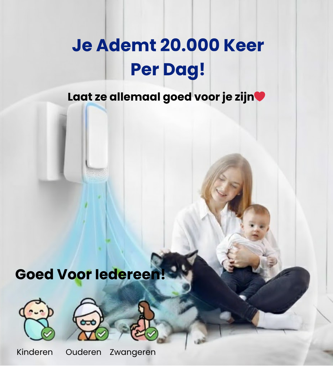 Purionix™ Moderne AI Lucht-Ionisator — Plug-In Luchtreiniger